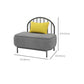 Contemporary Grey Sofa with Yellow Pillow and Black Legs for Apartment