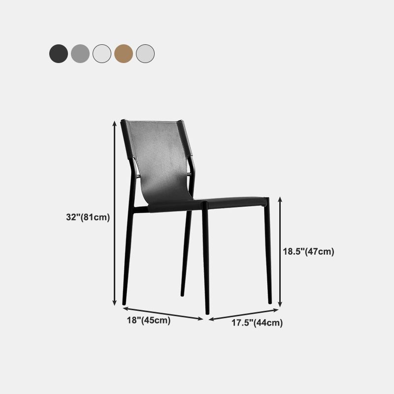 Contemporary Dining Leather Chair Armless Side Chair for Home Use Clearhalo 'Dining Chairs' 'Dining Tables & Seating' 'dining_chair' 'furn' 'furn_dining_chair' 'Furniture' 'furniture_dining_chair' 'Kitchen & Dining Furniture' 1200x1200_698d126b-20a6-4782-8040-ddfa93075f4f