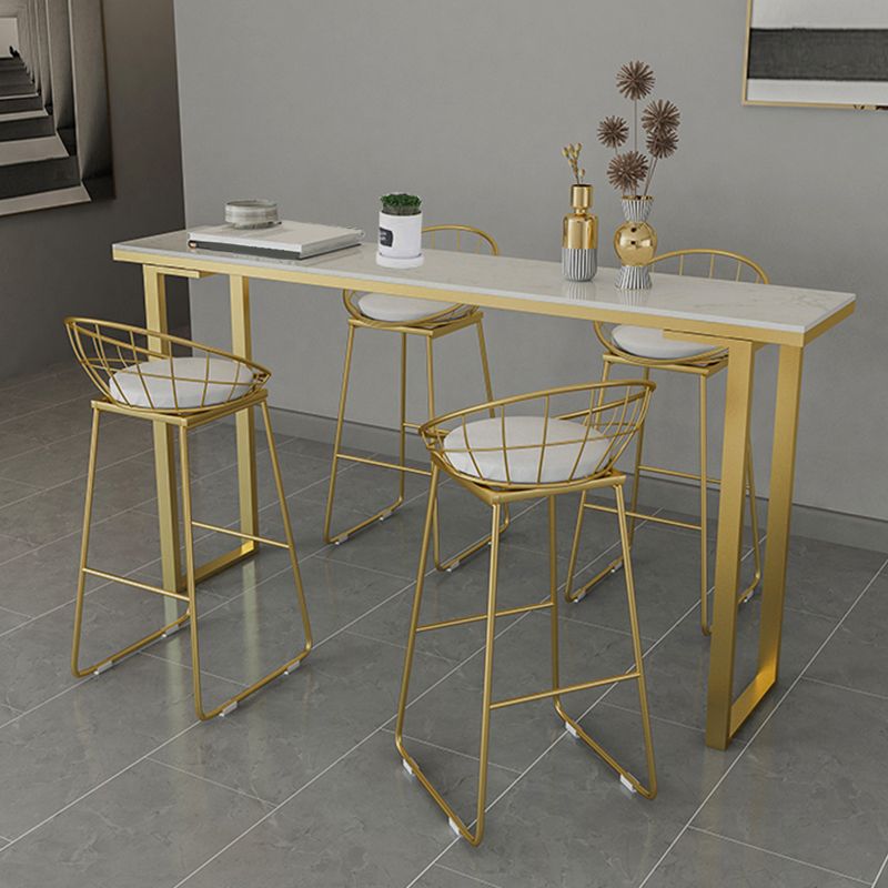 Marble Top Bar Table Rectangle Contemporary Style Pub Table for Cafe Clearhalo 'Bar Furniture' 'Bar Tables' 'bar_tables' 'furn' 'furn_bar_tables' 'Furniture' 'Kitchen & Dining Furniture' 1200x1200_698da5ca-b6db-4788-bbe7-fb95297396ae