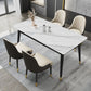 Minimalist Style Sintered Stone Dining Set with Traditional Height Table and 4 Black Legs Base Clearhalo 'Dining Room Sets' 'Dining Tables & Seating' 'dining_room_set' 'furn' 'furn_dining_room_set' 'Furniture' 'furniture_dining_room_set' 'Kitchen & Dining Furniture' 'kitchen&dining_furn' 'kitchen' 1200x1200_698e421a-4fb6-4e38-a50b-f6cca8781495
