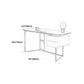 Contemporary White Office Desk with Metal Legs Sled Writing Desk