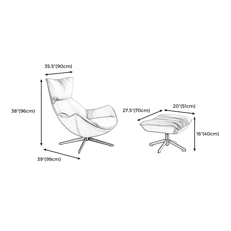 Genuine Leather Accent Chair Modern Lounge Chair for Living Room