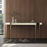 Glam Free Form End Table with Stainless Steel Bracket for Hall