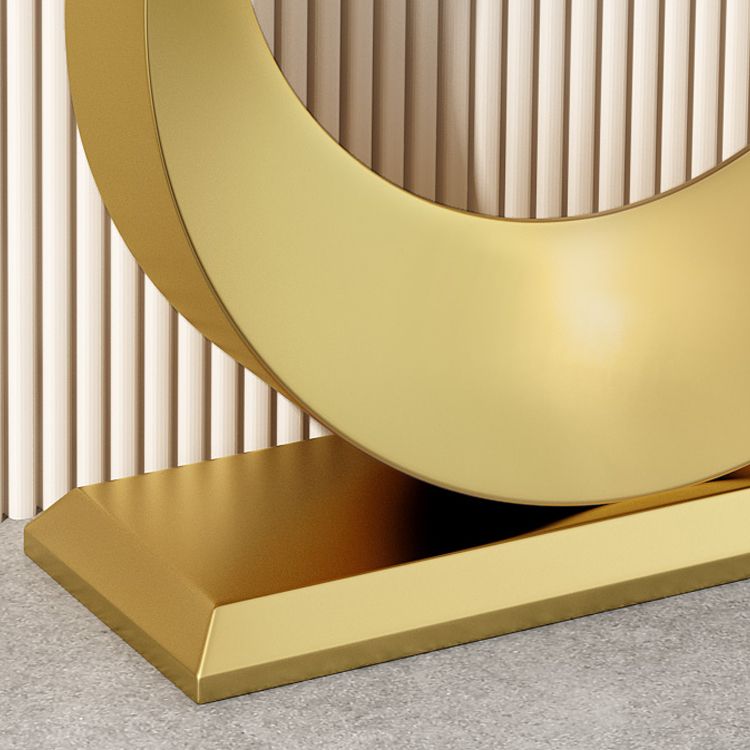 Glam Stone Console Accent Table Metal Console Sofa Table for Hall