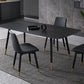 Contemporary Stone Dining Table Black Rectangle Dining Table with 4 Wood Legs Clearhalo 'Dining Tables & Seating' 'Dining Tables' 'dining_table' 'furn' 'furn_dining_table' 'Furniture' 'furniture_dining_table' 'Kitchen & Dining Furniture' 'kitchen' 'kitchen_dining_table' 1200x1200_6996e751-80e8-48c9-b3ae-cd4c35357354
