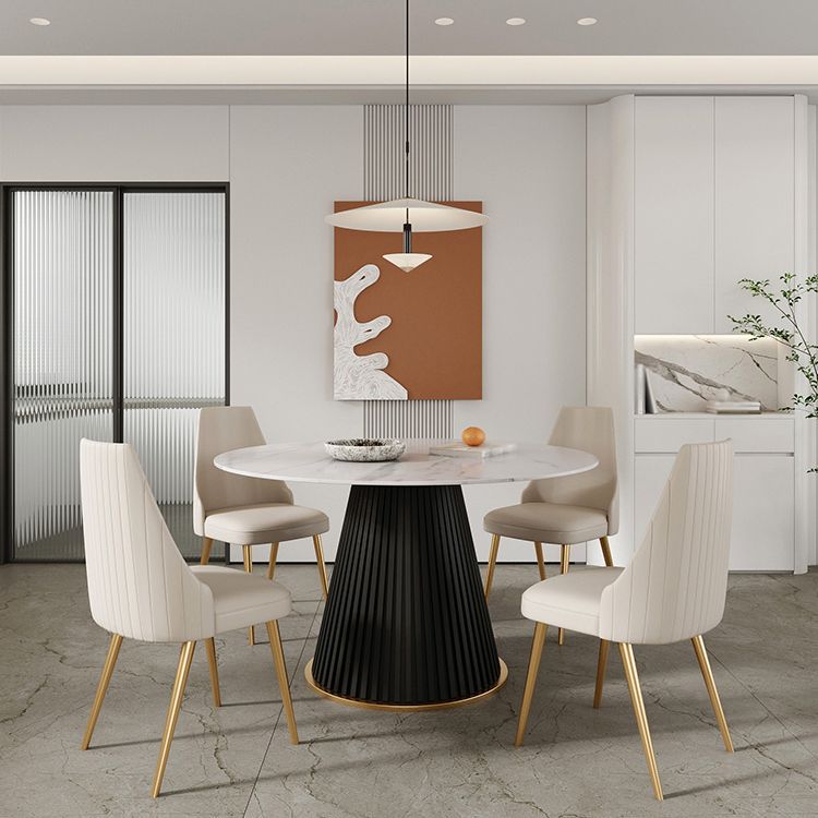 Traditional Luxury Dining Table Round Sintered Stone Pedestal Dining Table Clearhalo ' dining_table' 'Dining Tables & Seating' 'Dining Tables' 'furn' 'furn_dining_table' 'Furniture' 'furniture_dining_table' 'Kitchen & Dining Furniture' 'kitchen&dining_furn' 'kitchen' 'kitchen_dining_table' 1200x1200_6996ecc8-6d0a-4b86-b0aa-ad158e7423e1