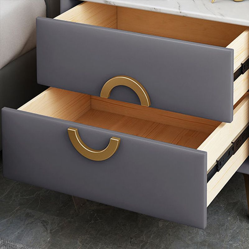 Table de nuit de chevet de lit contemporain avec 2 tiroirs