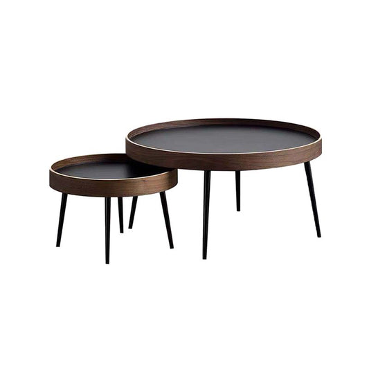 Metal and Wood Coffee Table Tray Top Cocktail Table with 4 Legs