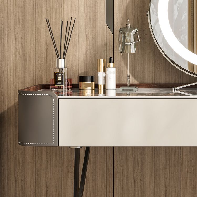 Dresser Makeup Counter With 2 Storage Drawers and Stool for Bedroom Clearhalo 'Bedroom Furniture' 'furn' 'furn_makeup_vanities' 'Furniture' 'Makeup Vanities' 'makeup_vanities' 1200x1200_6998b284-2863-4fa1-9c0c-acca76066839