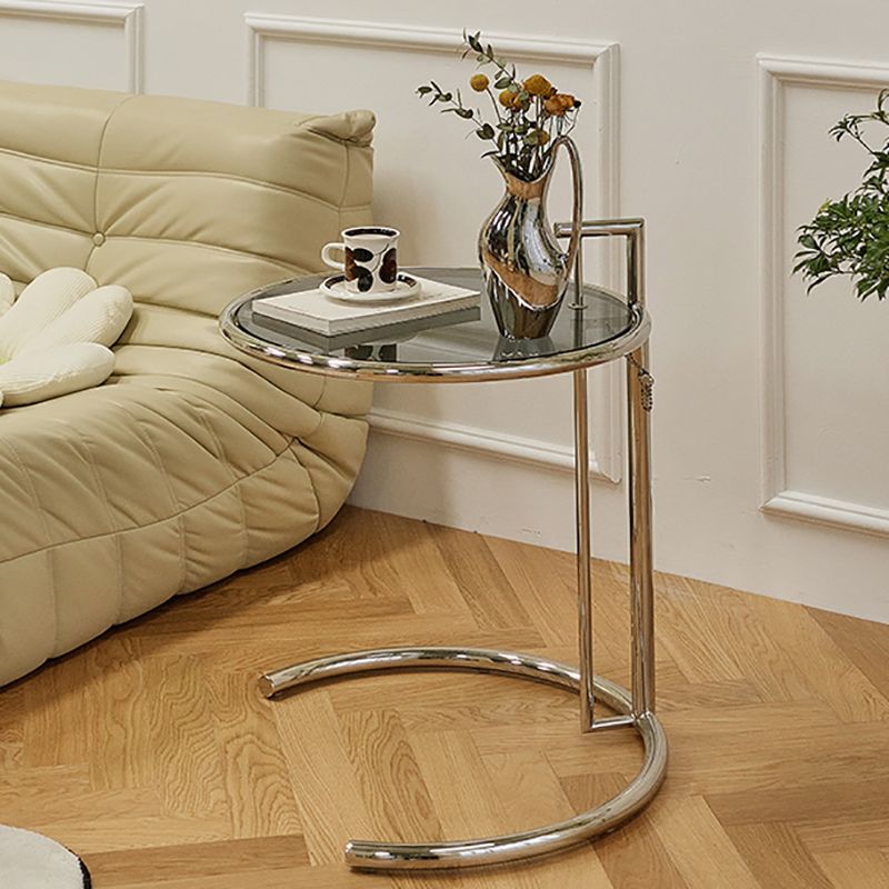 Mesa lateral metálica C de Metálica Tabla de vidrio de vidrio contemporáneo