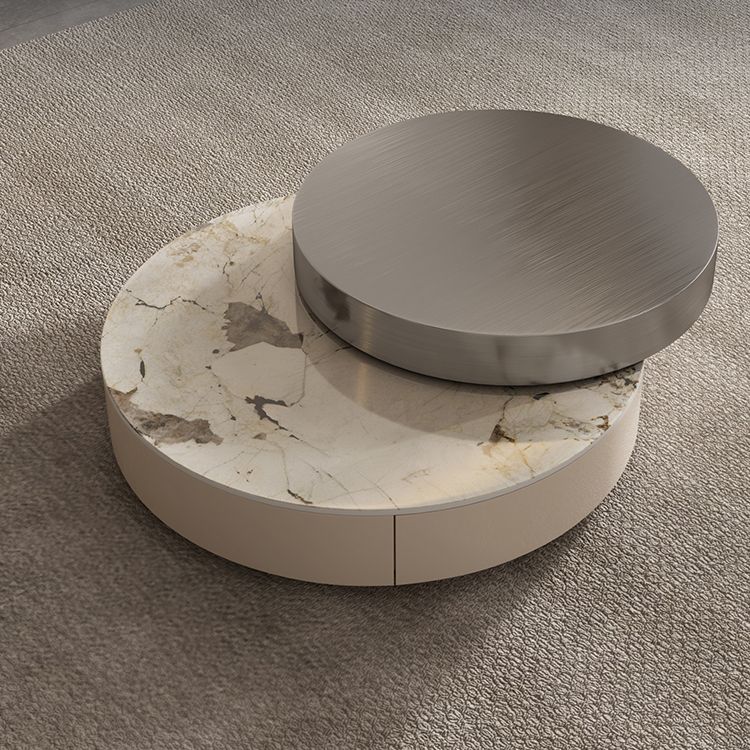 Block and Drum Contemporary Slate BlockHome Coffee Or End Table with Drawers