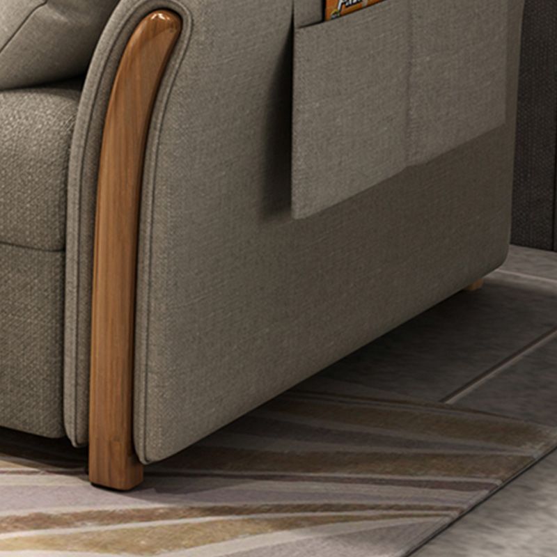 Da 30,7 "divano dormiente in tessuto futon e materasso largo in grigio