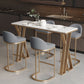 Juego de mesa de bar Glam, mesa de bar rectangular de piedra de 1/2/5 piezas con taburetes altos