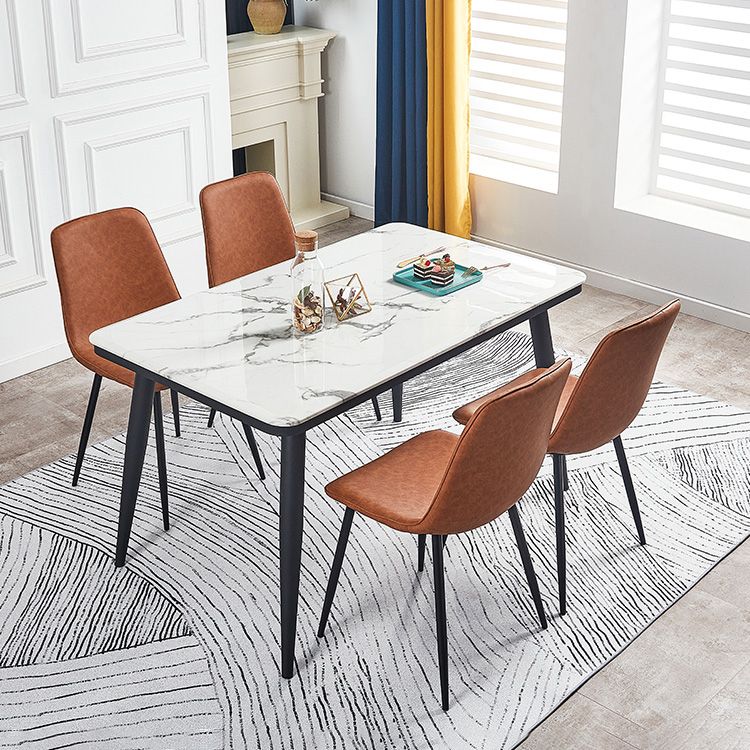 Macaron color Scandinavian Dining room Chair Leather Solid Back Side Chair Clearhalo ' kitchen&dining_furn' 'Dining Chairs' 'Dining Tables & Seating' 'dining_chair' 'Furniture' 'furniture_dining_chair' 'Kitchen & Dining Furniture' 'kitchen' 1200x1200_699f0f8f-e501-4865-b999-a5a879ba1689