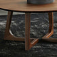 Solid Wood Round Coffee Table in Brown Scandinavian 2 Pieces Cocktail Table Set Clearhalo 'Coffee & Accent Tables' 'Coffee Tables' 'coffee_tables' 'furn' 'furn_coffee_tables' 'Furniture' 'Living Room Furniture' 1200x1200_699f90e2-4161-43fa-84e1-d6f17ca47658
