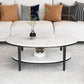 Table basse et cocktail en ardoise Glam, ovale, pour le salon