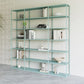 9.8" W Modern Open Storage Bookcase Metal Bookshelf with Shelves