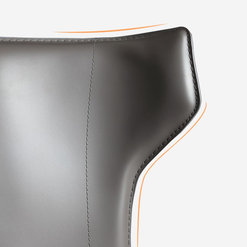 Wingback Armless Dining Chairs Modern Faux Leather Side Chair