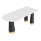 Metal Modern Free Form Dining Table Sintered Stone Top Table with 3 Legs Clearhalo ' dining_table' 'Dining Tables & Seating' 'Dining Tables' 'furn' 'furn_dining_table' 'Furniture' 'furniture_dining_table' 'Kitchen & Dining Furniture' 'kitchen&dining_furn' 'kitchen' 'kitchen_dining_table' 1200x1200_69a2d5fa-f77e-4cc8-a028-19dc2c3c7331
