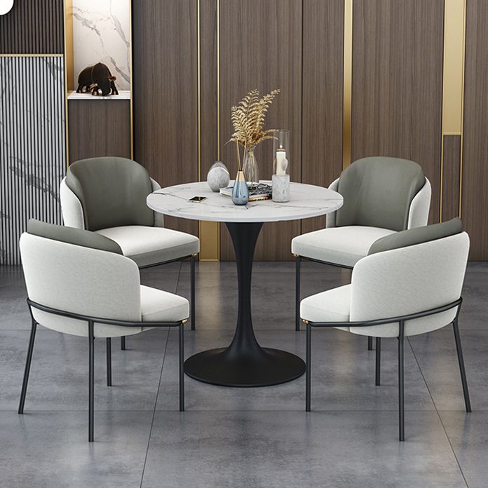 Modern Round Dining Table Sintered Stone Table with Tulip Base Clearhalo 'Dining Tables & Seating' 'Dining Tables' 'dining_table' 'furn' 'furn_dining_table' 'Furniture' 'Kitchen & Dining Furniture' 1200x1200_69a37e8e-cbb0-4d65-9372-1fa02645fc77