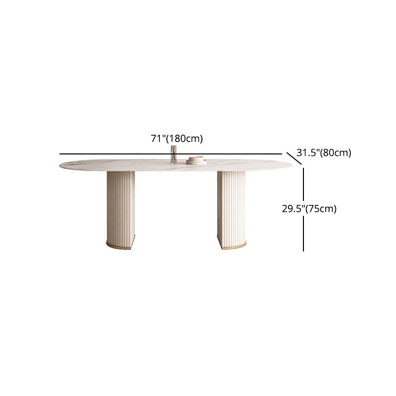 Modern Leatherwear Dining Table Set 1/4/5/7 Pieces Dinette Set with White Sintered Stone