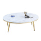 Oval Faux Marble Coffee Table 1 Single 4 Legs Cocktail Table