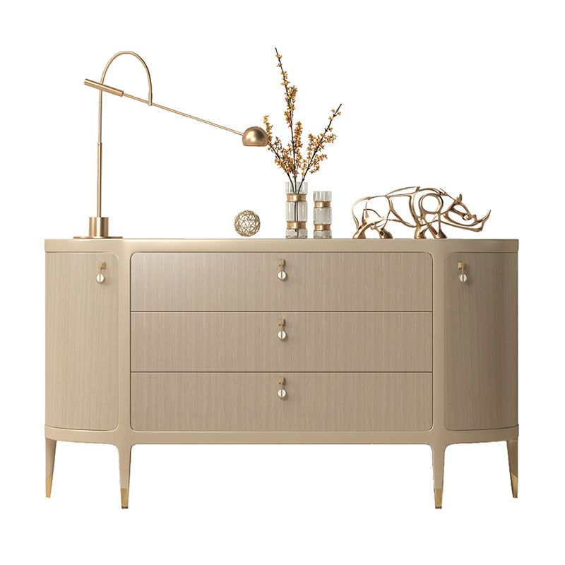 Tavolo a buffet glam a buffet di stoccaggio in legno solido per sala da pranzo