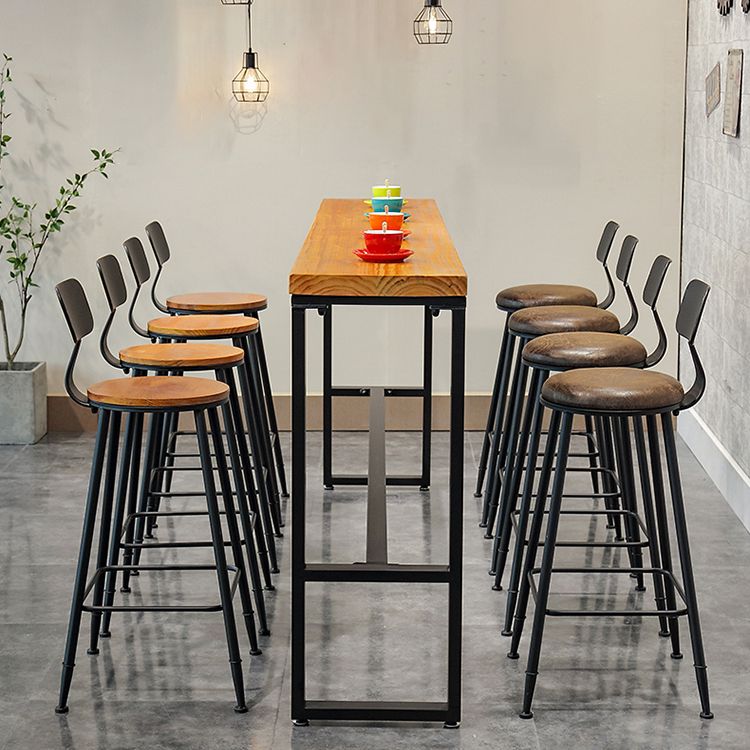 Modern Rectangle Wood Cocktail Bar Table Footrest Indoor Bar/Dinette Table Clearhalo 'Bar Furniture' 'Bar Tables' 'bar_tables' 'furn' 'furn_bar_tables' 'Furniture' 'furniture_bar_tables' 'Kitchen & Dining Furniture' 'kitchen&dining_furn' 'kitchen' 1200x1200_69a883af-30f0-4de4-b80a-010ffa8ca0ee