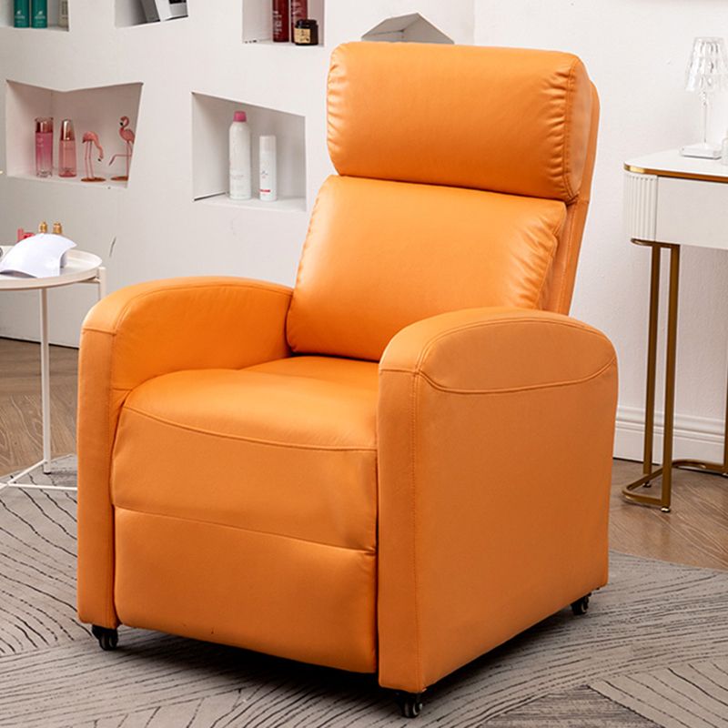 Contemporary Metal Frame Standard Recliner Solid Color Faux Leather Recliner Chair Clearhalo 'Chairs & Seating' 'furn' 'furn_recliners' 'Furniture' 'Living Room Furniture' 'Recliners' 1200x1200_69a95c51-45f4-4c17-980b-b72aa45ff06a