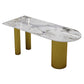 Free Form Stone Top Dining Table Iron Base Dining Table for Dining Room