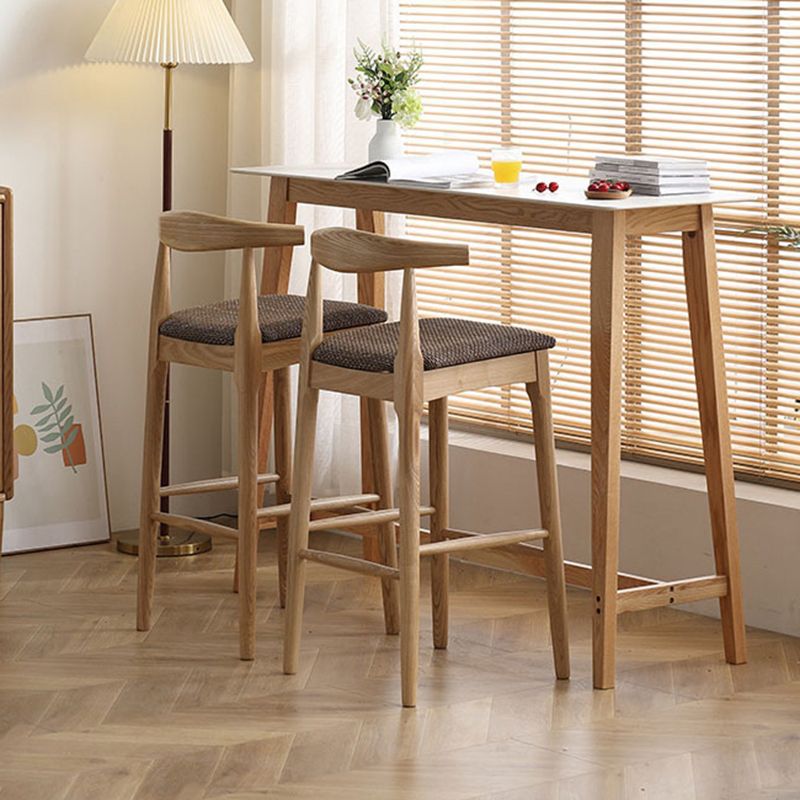 Rectangle Bar Pub Table Set 1/3 Pcs Solid Wood Frame Bar Table and ...