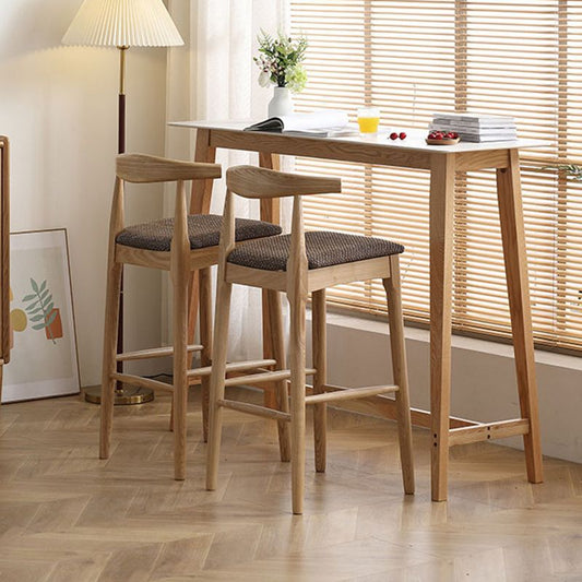 Rectangle Bar Pub Table Set 1/3 Pcs Solid Wood Frame Bar Table and Stools