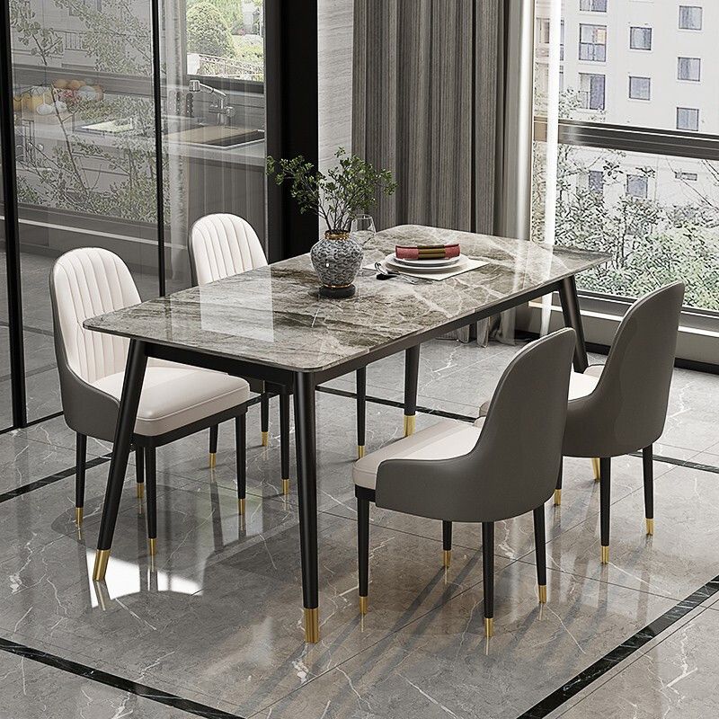 1/2/5/7 Pcs Metal Modern Dining Room Set with Rectangle Table Dinette Set Clearhalo 'Dining Room Sets' 'Dining Tables & Seating' 'dining_room_set' 'Furniture' 'furniture_dining_room_set' 'Kitchen & Dining Furniture' 'kitchen&dining_furn' 'kitchen' 1200x1200_69aa5895-1a8e-4ac7-9352-2d8213ad7d34