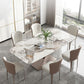 Modern Style Sintered Stone Dining Table Set 1/2/5/7 Pieces Dining Set for Home Use Clearhalo 'Dining Room Sets' 'Dining Tables & Seating' 'dining_room_set' 'furn' 'furn_dining_room_set' 'Furniture' 'Kitchen & Dining Furniture' 1200x1200_69aa59fc-e17e-42ae-aa02-a55f8011069e