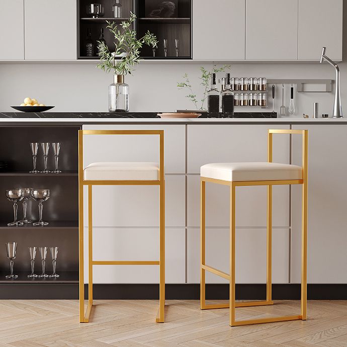 Luxurious Backrest Armless Counter Stool Upholstered Bar Stool with Metal Base Clearhalo 'Bar Furniture' 'Bar Stools' 'bar_stools' 'furn' 'furn_bar_stools' 'Furniture' 'Kitchen & Dining Furniture' 1200x1200_69aaf19a-92d5-4164-9986-00ab213e7266