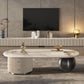 No Distressing Slate Coffee Table Oval Single Coffee Table with 2 Drawers Clearhalo 'Coffee & Accent Tables' 'Coffee Tables' 'coffee_tables' 'furn' 'furn_coffee_tables' 'Furniture' 'Living Room Furniture' 1200x1200_69ab0275-6e96-4196-a76a-a14df9991d36