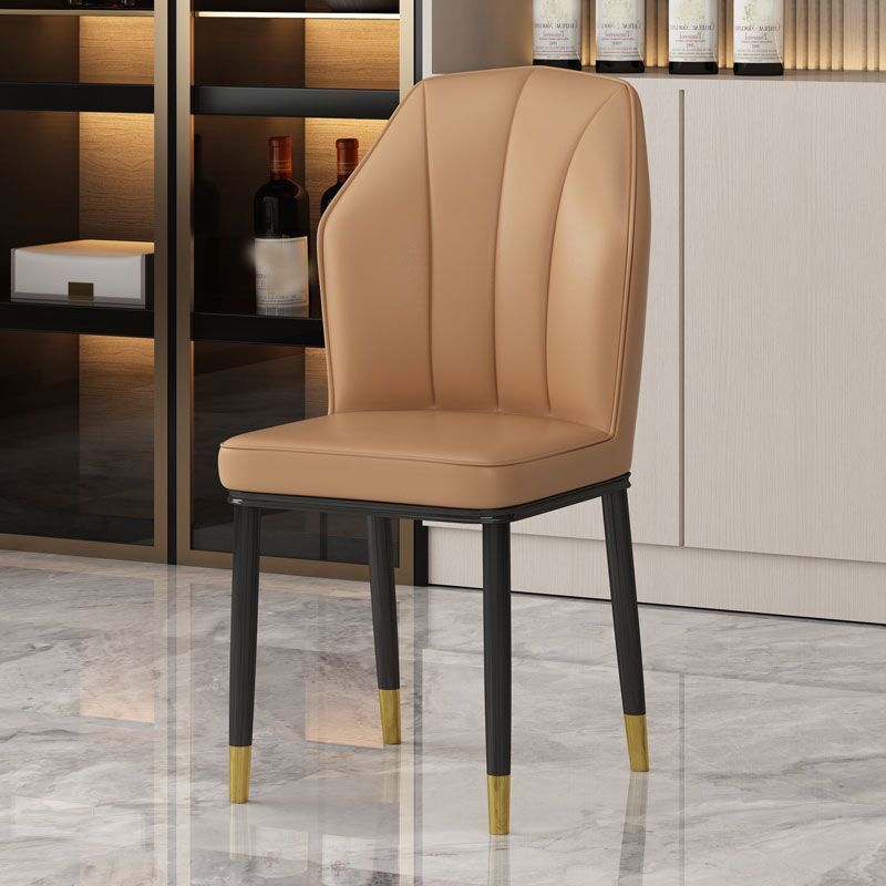 Faux Leather Side Chair Wingback Armless Chair for Dining Room Clearhalo 'Dining Chairs' 'Dining Tables & Seating' 'dining_chair' 'furn' 'furn_dining_chair' 'Furniture' 'Kitchen & Dining Furniture' 1200x1200_69abde34-07d2-48d9-a48a-bc0ea24fcf46