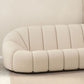 Beige Chenille Curved Sofa Modern 1/2/3-Seater Statement Sofa