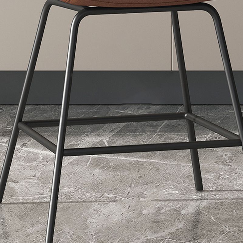 Leather Contemporary Counter & Bar Stools Matte Finish Indoor Stools with Metal Frame Clearhalo 'Bar Furniture' 'Bar Stools' 'bar_stools' 'furn' 'furn_bar_stools' 'Furniture' 'Kitchen & Dining Furniture' 1200x1200_69ae5c8f-c255-404a-84ad-0dc929c53f88