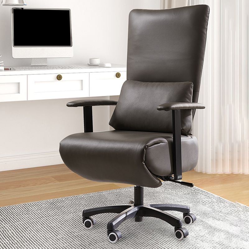 Modern Office Chair Swivel Arm Accent High-Back Leather Chair Clearhalo 'furn' 'furn_office_chair' 'Furniture' 'Office Chairs' 'Office Furniture' 'office_chair' 1200x1200_69b04a7b-d173-4ea0-b16a-cd6e82647dd3