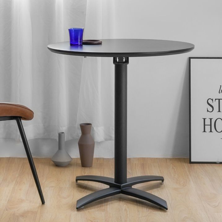 Metal Contemporary Round Dining Table Wood Top Dining Table with Pedestal Base Clearhalo ' dining_table' 'Dining Tables & Seating' 'Dining Tables' 'Furniture' 'furniture_dining_table' 'Kitchen & Dining Furniture' 'kitchen&dining_furn' 'kitchen' 'kitchen_dining_table' 1200x1200_69b13d23-7a12-420e-882f-296f583bc1c1