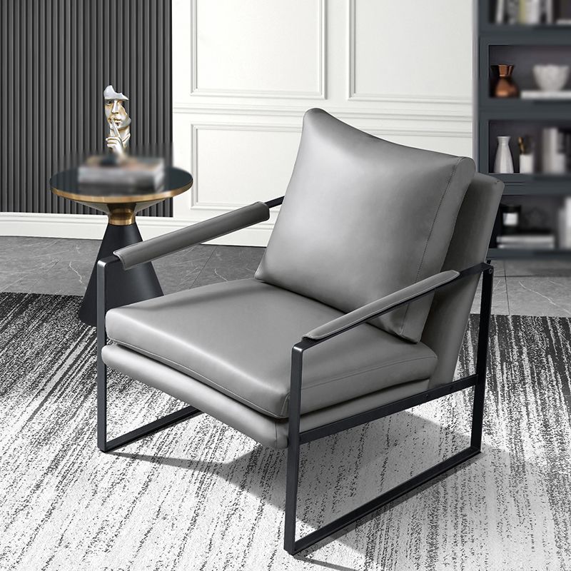Faux Leather Chair 27.5" L x27.9" W x29.5" H Arms Included Chair Clearhalo 'Accent Chairs' 'accent_chairs' 'Chairs & Seating' 'furn' 'furn_accent_chairs' 'Furniture' 'furniture_accent_chairs' 'Living Room Furniture' 1200x1200_69b163bb-d3ff-4773-bf97-0cbf03bfa4f9