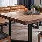 Tavolo da tavolo da pranzo in legno solido industriale con base in metallo con base metallica