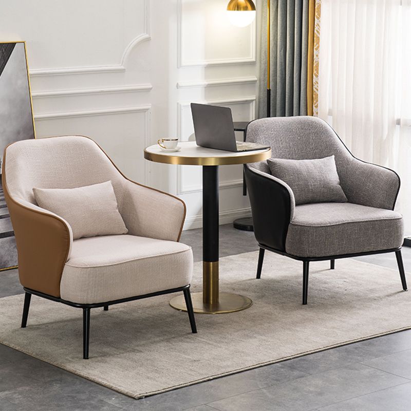Modern Armchair Solid Color Pillow Back Basic Four Legs Chair Clearhalo 'Accent Chairs' 'accent_chairs' 'Chairs & Seating' 'furn' 'furn_accent_chairs' 'Furniture' 'Living Room Furniture' 1200x1200_69b2442b-3d59-4489-97f4-16c5efe00b34