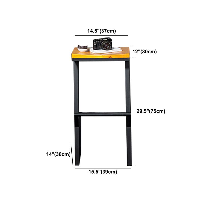 Industrial Square Counter & Bar Stool Metal Natural Counter Height Stool for Cafe Clearhalo 'Bar Furniture' 'Bar Stools' 'bar_stools' 'furn' 'furn_bar_stools' 'Furniture' 'Kitchen & Dining Furniture' 1200x1200_69b55431-a244-4204-9465-e6545b64ec4a