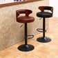 Contemporary Metal Stool PU Leather Barstools in Matte Finish for Home