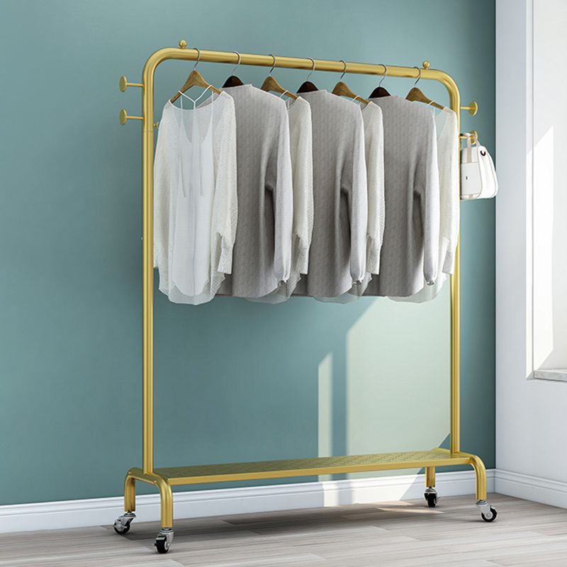 Glam Coat Rack Hanger Rail Lower Shelf and 4 Hooks Coat Rack - Clearhalo