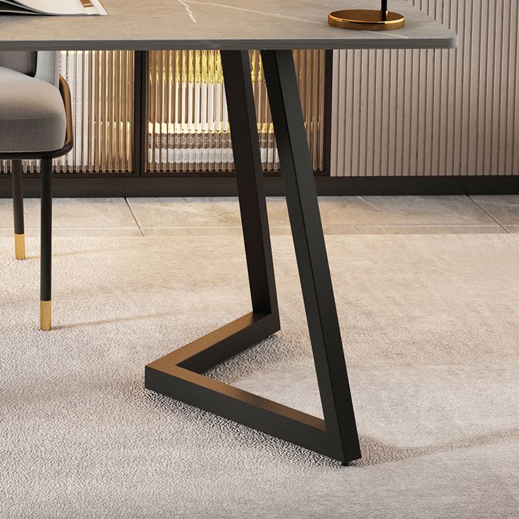 Double Pedestal Dining Table Industrial Style Stone Dining Room Collection for Indoor Clearhalo ' dining_table' 'Dining Tables & Seating' 'Dining Tables' 'furn' 'furn_dining_table' 'Furniture' 'furniture_dining_table' 'Kitchen & Dining Furniture' 'kitchen&dining_furn' 'kitchen' 'kitchen_dining_table' 1200x1200_69b959bf-bd23-4831-961b-8fdb721944b9