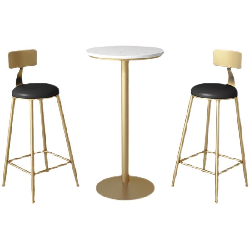 Nordic Marble Bar Table 42-inch Height Gold Metal Base Bistro Table Clearhalo 'Bar Furniture' 'Bar Tables' 'bar_tables' 'furn' 'furn_bar_tables' 'Furniture' 'furniture_bar_tables' 'Kitchen & Dining Furniture' 1200x1200_69bb3182-7d20-4a80-8be1-e17d16ce4bd4