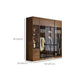 Brown Storage Cabinet with Glass Doors Contemporary Cabinet with Drawers